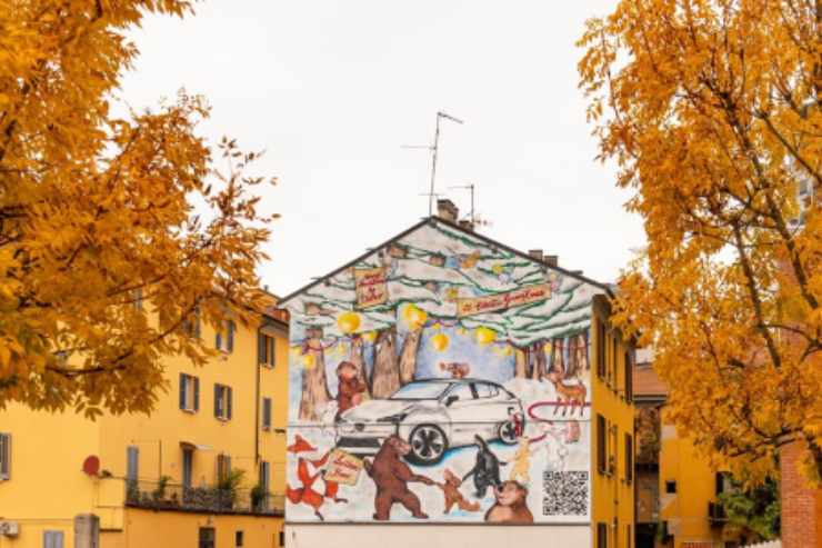Volvo murales Milano Portanuova elettrico ecologia